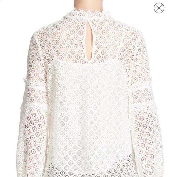 IRO White Embroidered Lace Long Sleeve Top Size 40 / Large - Picture 2 of 12